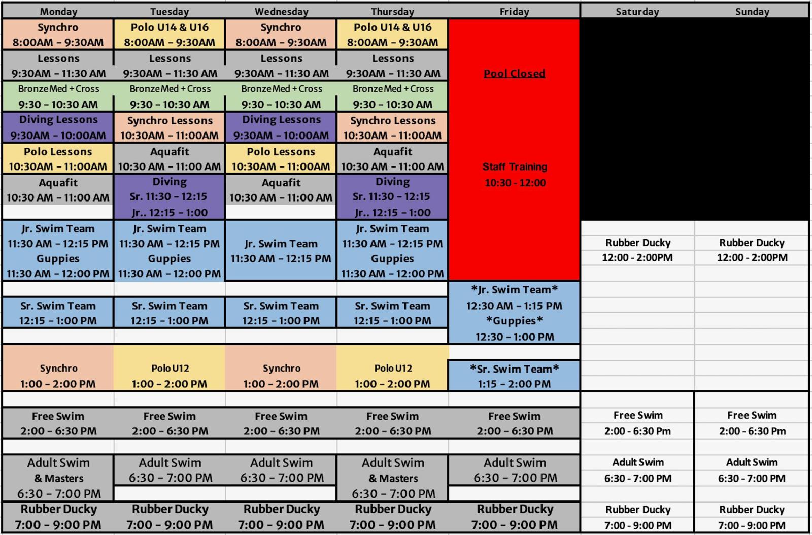 daily schedule 2023 daily schedule 2023